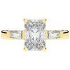 3.45CT.TW RADIANT LAB DIAMOND 3 STONE ENGAGEMENT RING - Nazarelle