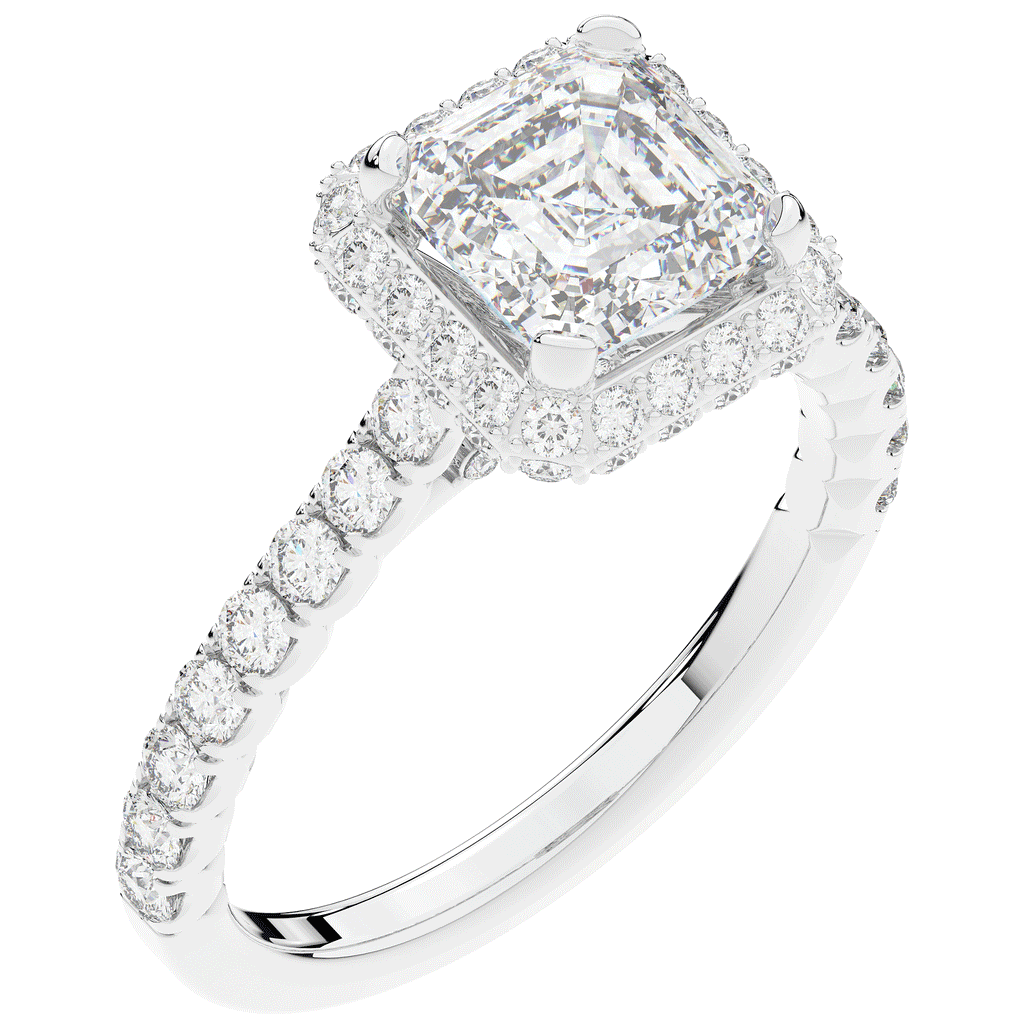 2.75CT.TW ASSCHER LAB DIAMOND HALO ENGAGEMENT RING - Nazarelle