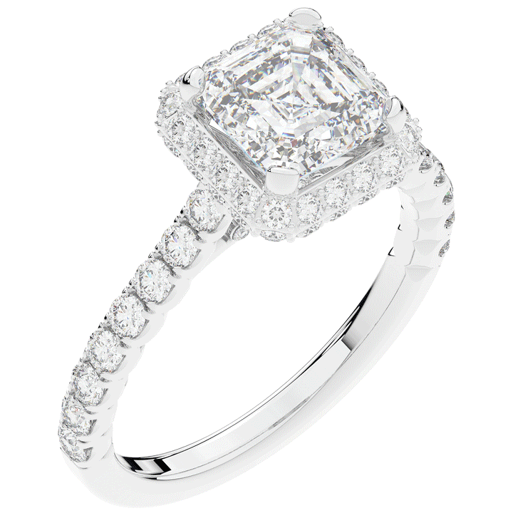 2.75CT.TW ASSCHER LAB DIAMOND HALO ENGAGEMENT RING - Nazarelle
