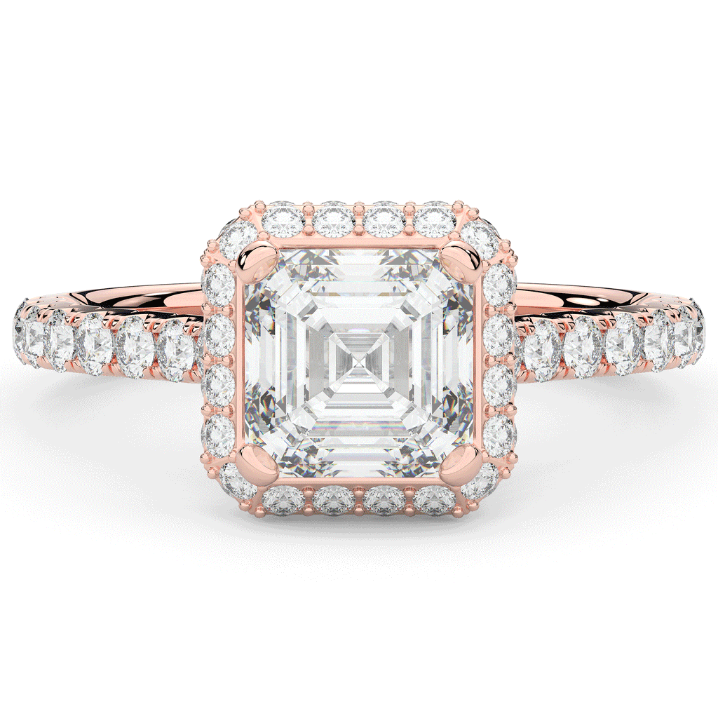 2.75CT.TW ASSCHER LAB DIAMOND HALO ENGAGEMENT RING - Nazarelle