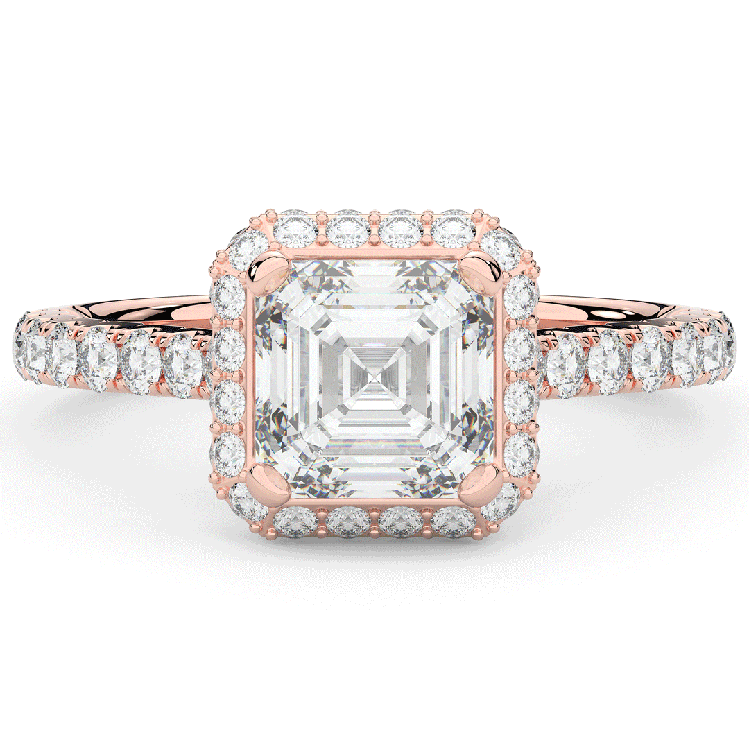 2.75CT.TW ASSCHER LAB DIAMOND HALO ENGAGEMENT RING - Nazarelle