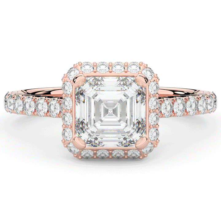 2.75CT.TW ASSCHER LAB DIAMOND HALO ENGAGEMENT RING - Nazarelle