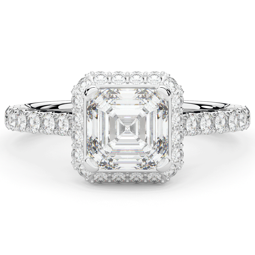 2.75CT.TW ASSCHER LAB DIAMOND HALO ENGAGEMENT RING - Nazarelle