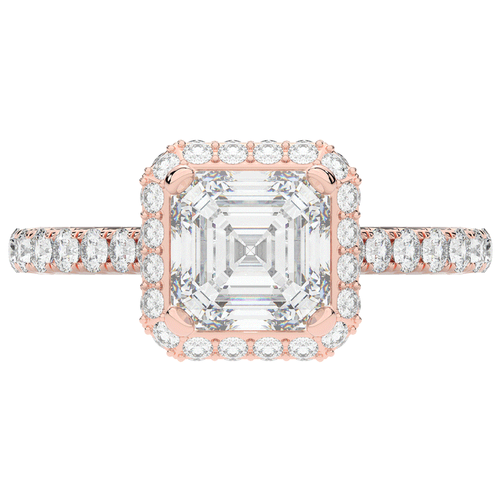 2.75CT.TW ASSCHER LAB DIAMOND HALO ENGAGEMENT RING - Nazarelle