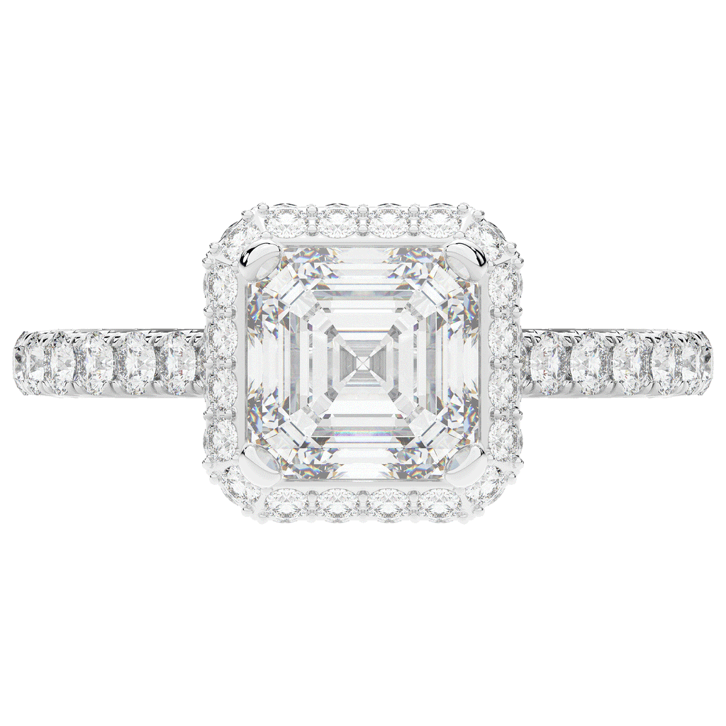2.75CT.TW ASSCHER LAB DIAMOND HALO ENGAGEMENT RING - Nazarelle