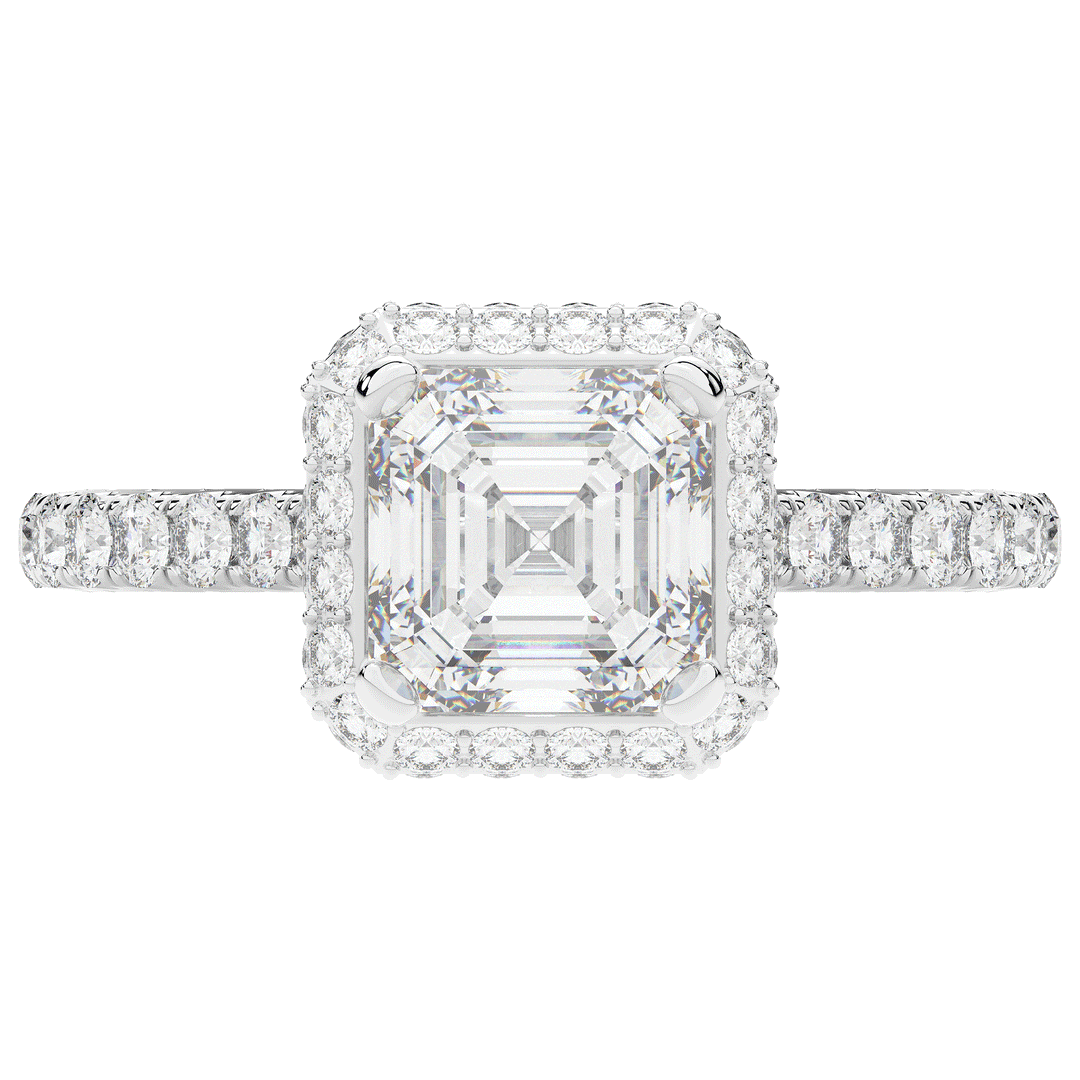 2.75CT.TW ASSCHER LAB DIAMOND HALO ENGAGEMENT RING - Nazarelle