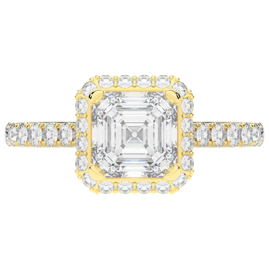 2.75CT.TW ASSCHER LAB DIAMOND HALO ENGAGEMENT RING - Nazarelle