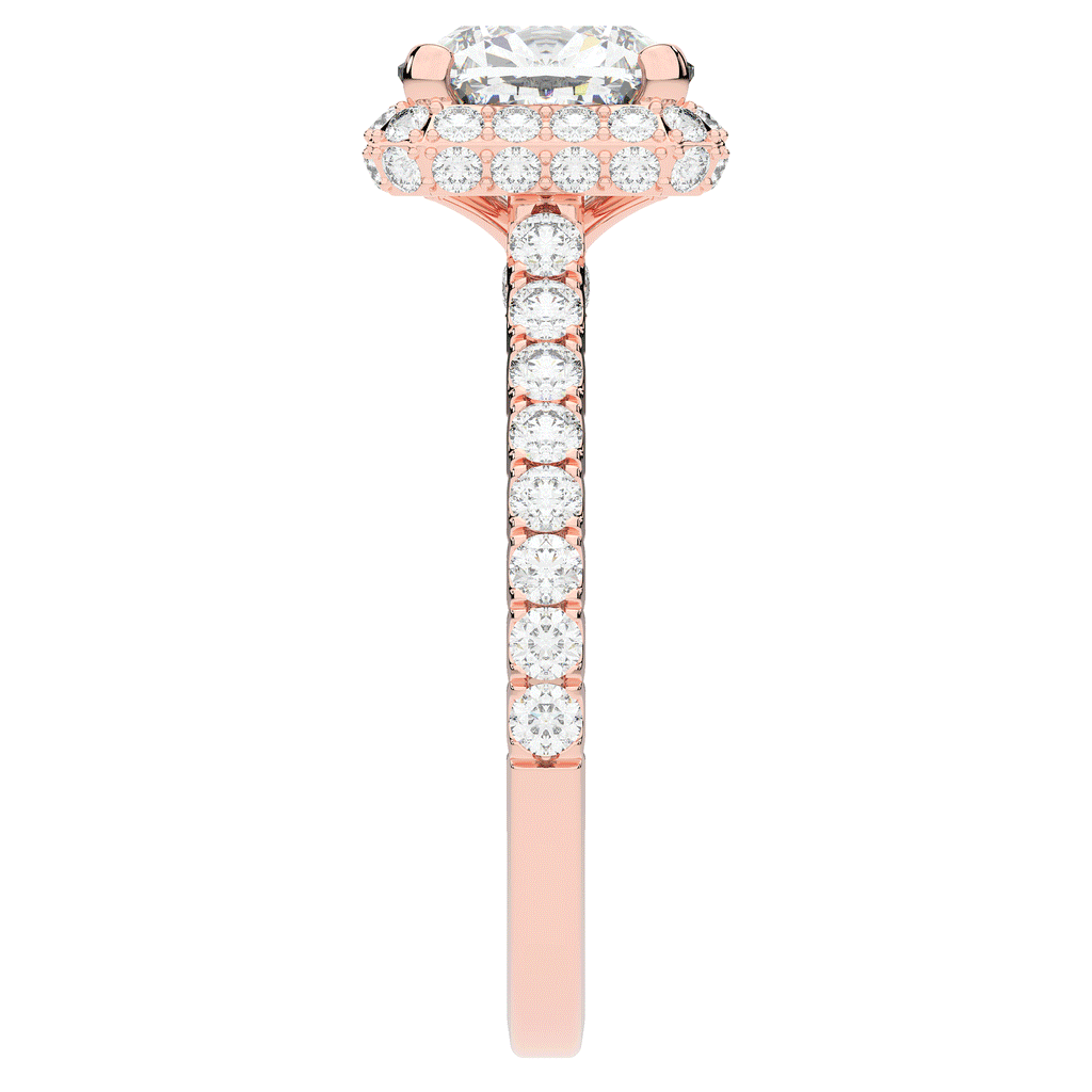 2.75CT.TW CUSHION LAB DIAMOND HALO ENGAGEMENT RING - Nazarelle