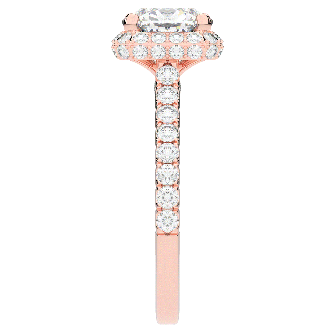 2.75CT.TW CUSHION LAB DIAMOND HALO ENGAGEMENT RING - Nazarelle