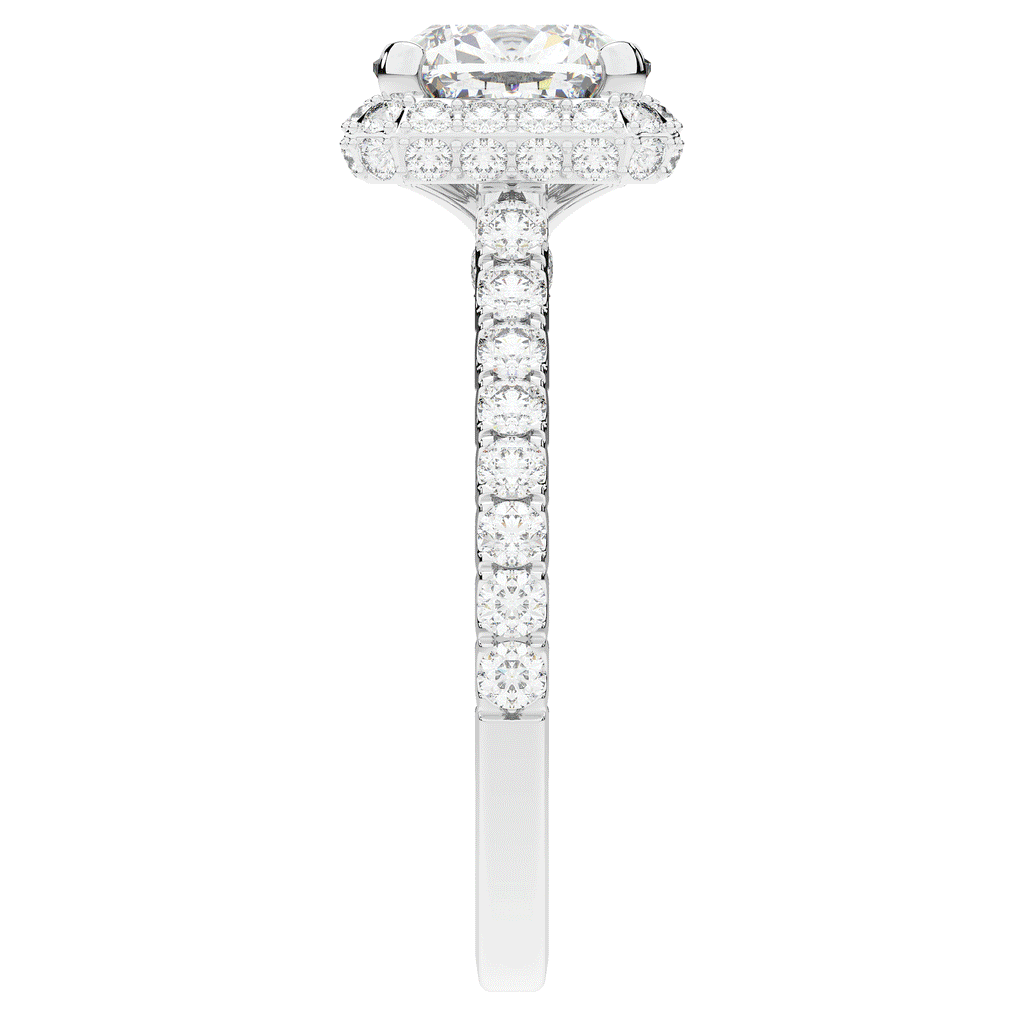 2.75CT.TW CUSHION LAB DIAMOND HALO ENGAGEMENT RING - Nazarelle