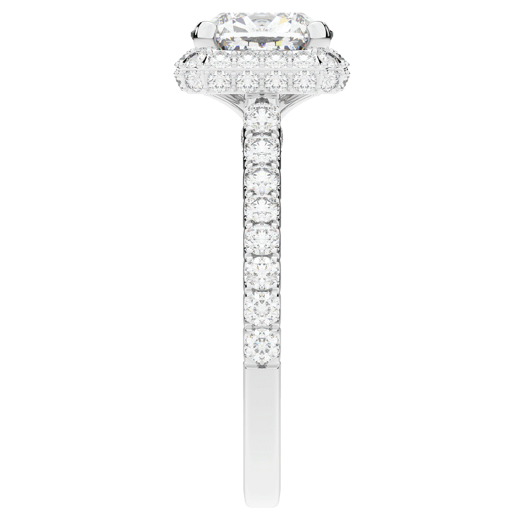 2.75CT.TW CUSHION LAB DIAMOND HALO ENGAGEMENT RING - Nazarelle