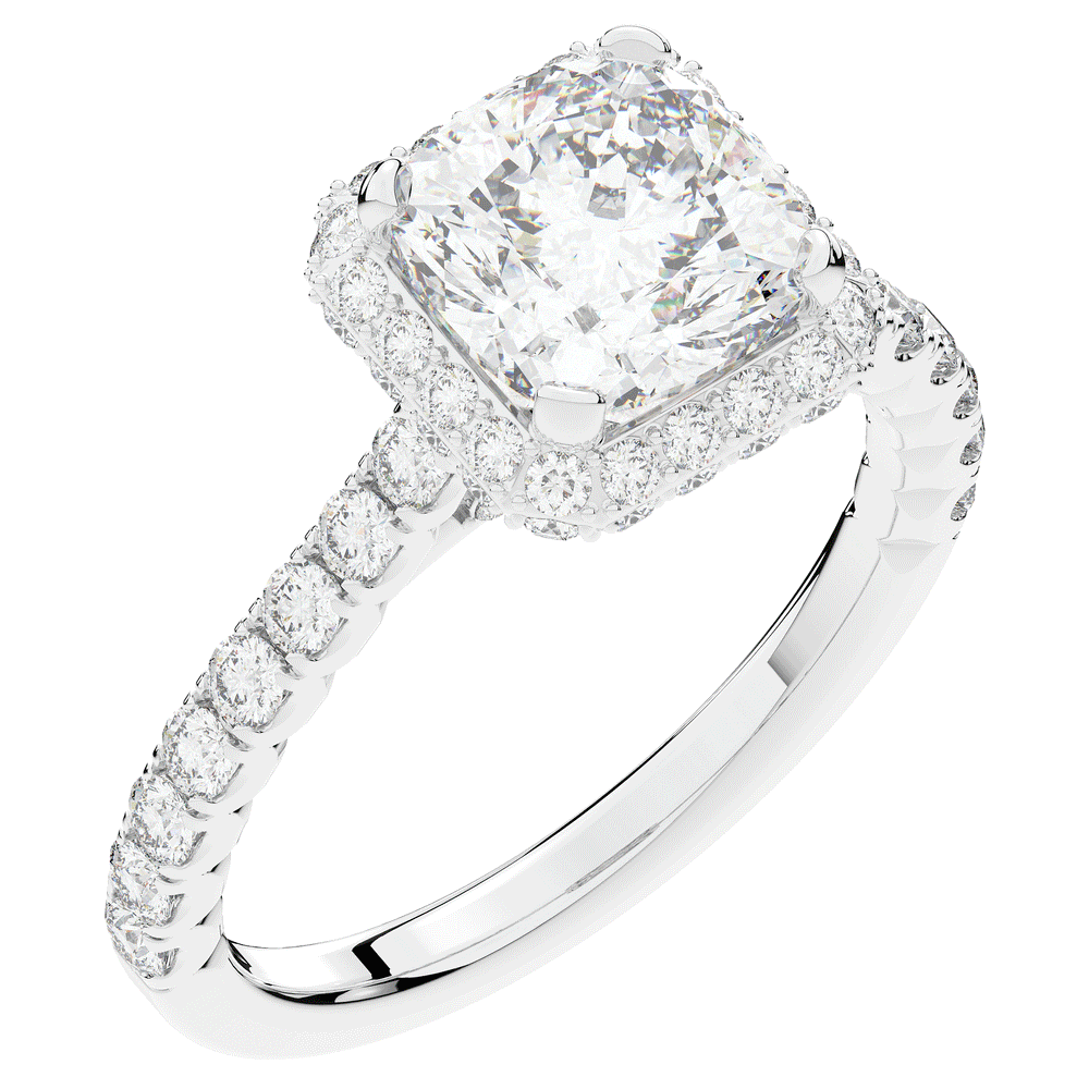 2.75CT.TW CUSHION LAB DIAMOND HALO ENGAGEMENT RING - Nazarelle