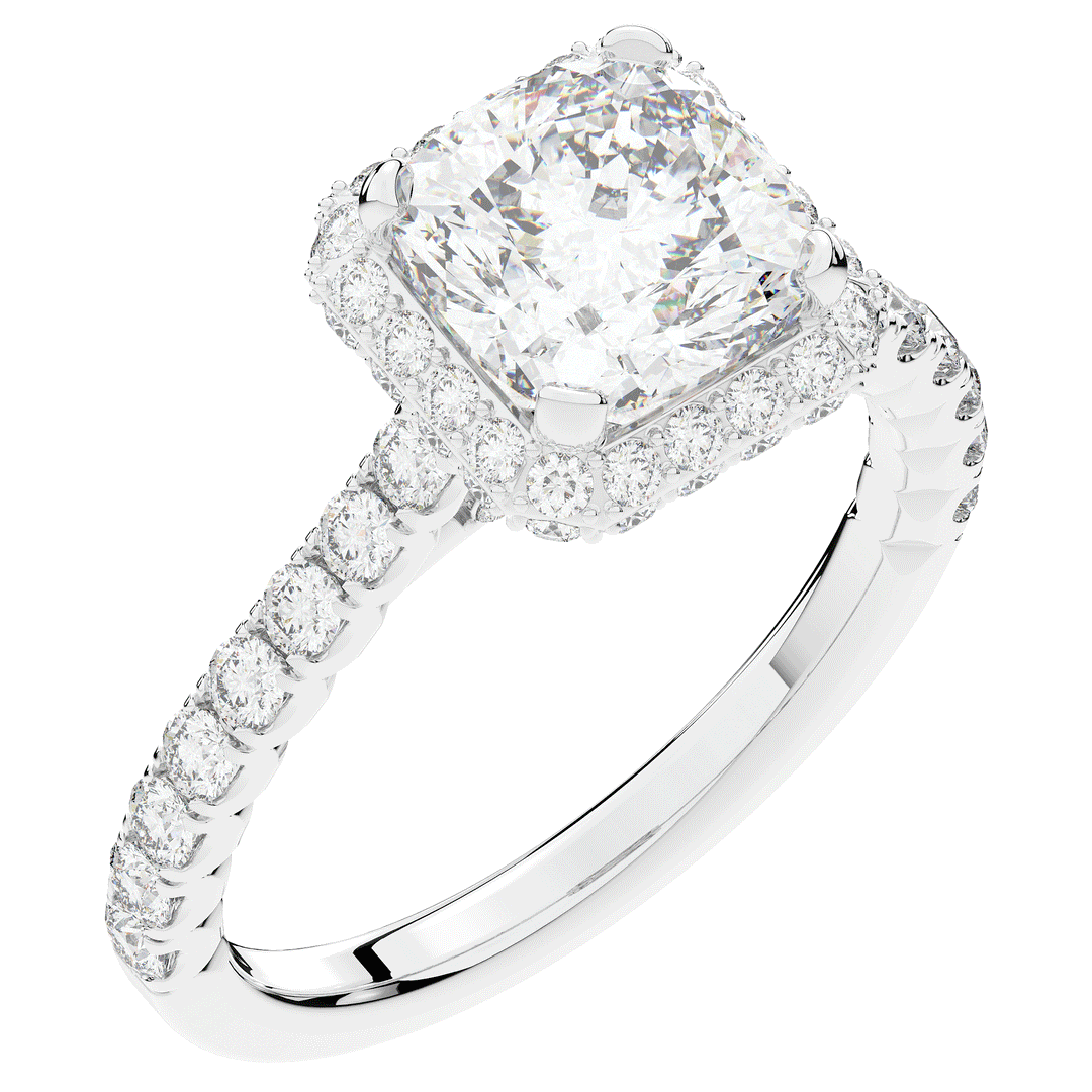 2.75CT.TW CUSHION LAB DIAMOND HALO ENGAGEMENT RING - Nazarelle