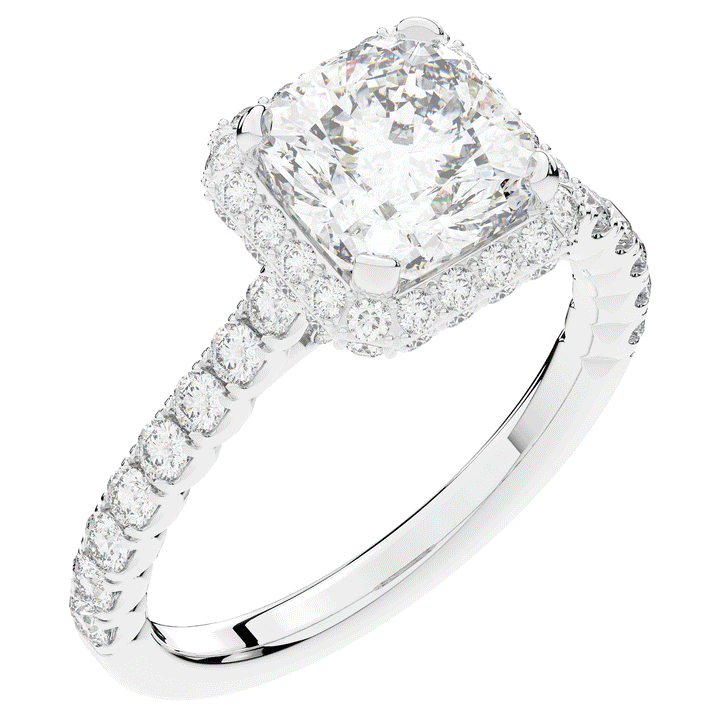 2.75CT.TW CUSHION LAB DIAMOND HALO ENGAGEMENT RING - Nazarelle
