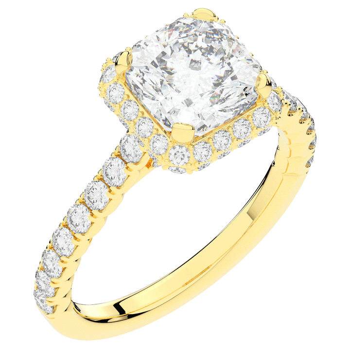 2.75CT.TW CUSHION LAB DIAMOND HALO ENGAGEMENT RING - Nazarelle