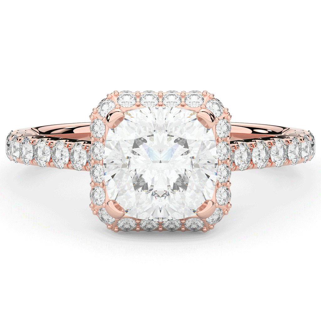 2.75CT.TW CUSHION LAB DIAMOND HALO ENGAGEMENT RING - Nazarelle