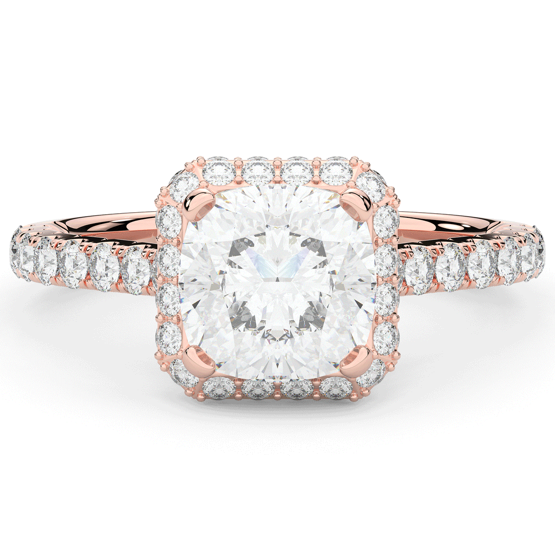 2.75CT.TW CUSHION LAB DIAMOND HALO ENGAGEMENT RING - Nazarelle