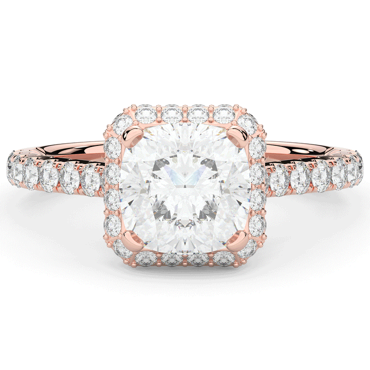 2.75CT.TW CUSHION LAB DIAMOND HALO ENGAGEMENT RING - Nazarelle