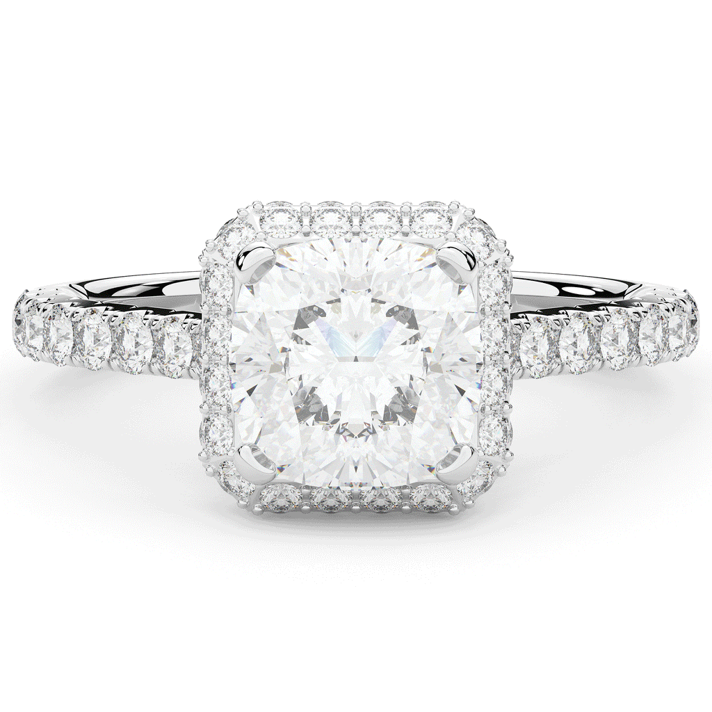 2.75CT.TW CUSHION LAB DIAMOND HALO ENGAGEMENT RING - Nazarelle