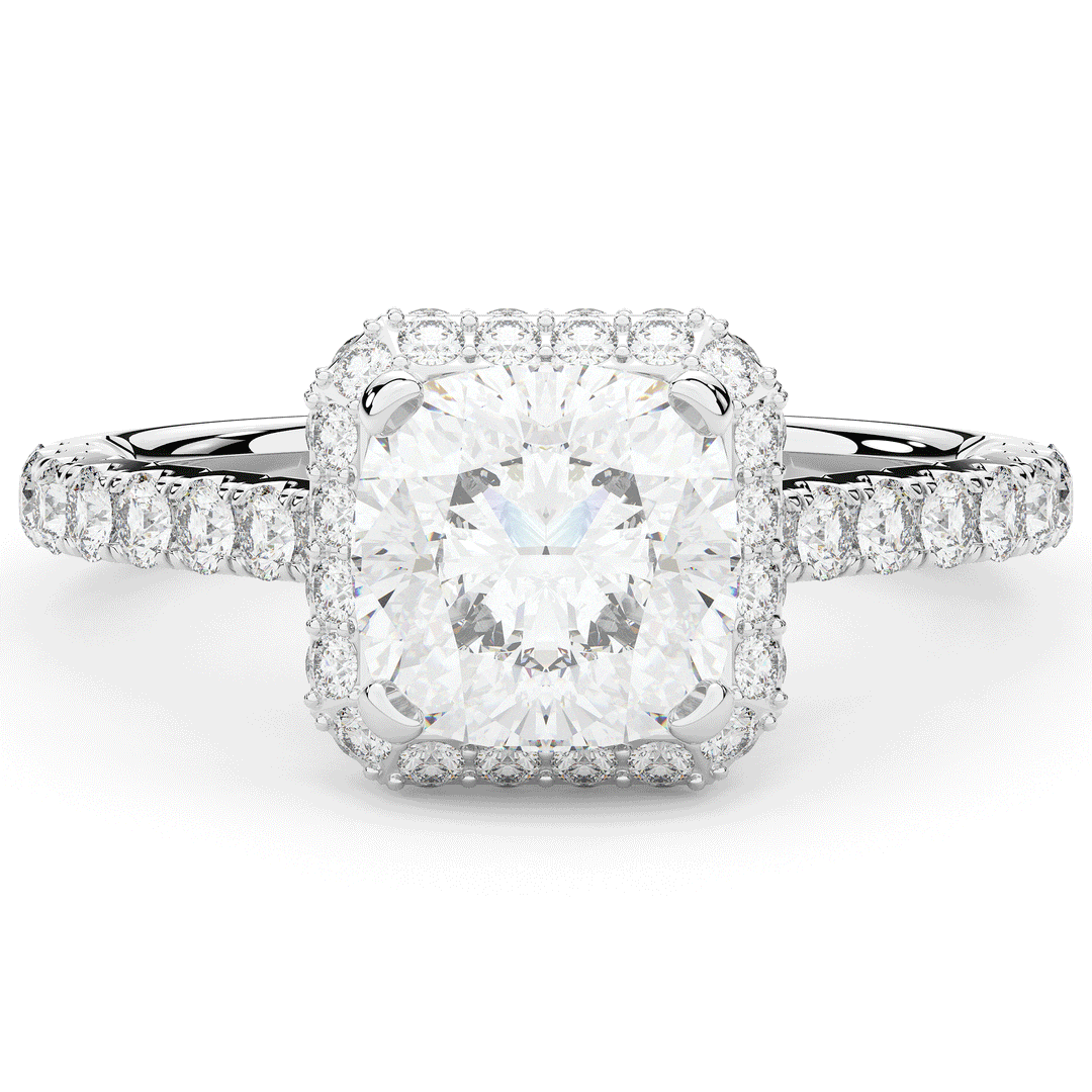 2.75CT.TW CUSHION LAB DIAMOND HALO ENGAGEMENT RING - Nazarelle