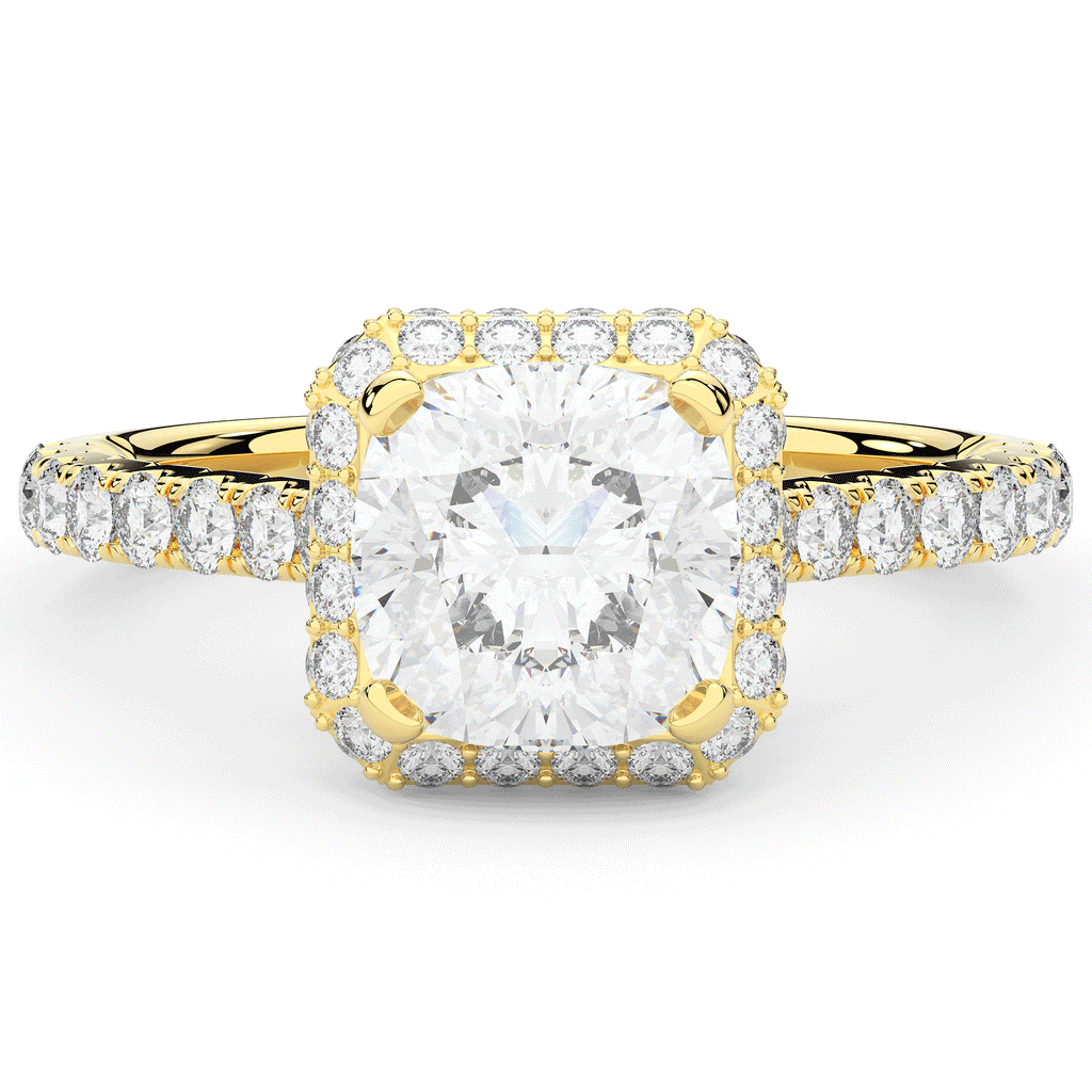2.75CT.TW CUSHION LAB DIAMOND HALO ENGAGEMENT RING - Nazarelle