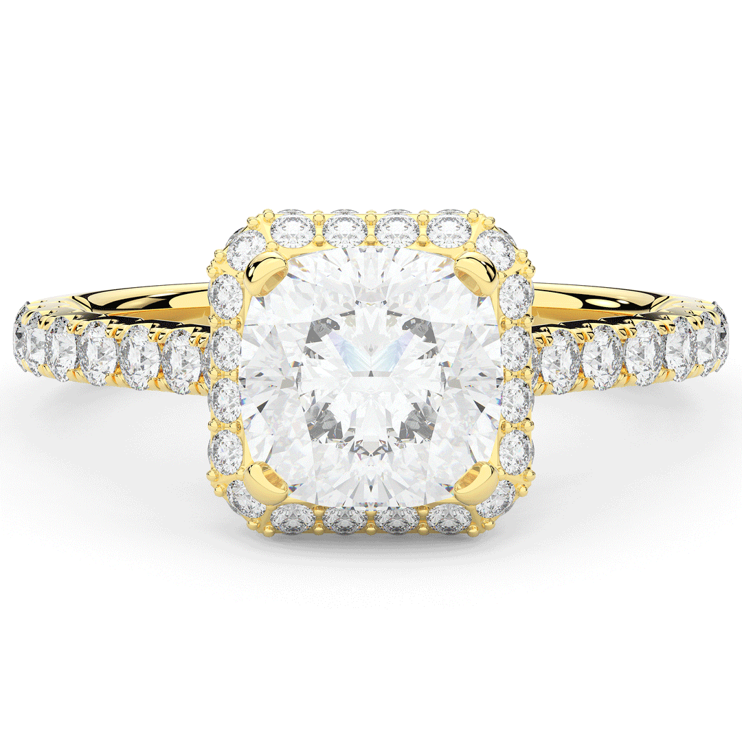 2.75CT.TW CUSHION LAB DIAMOND HALO ENGAGEMENT RING - Nazarelle
