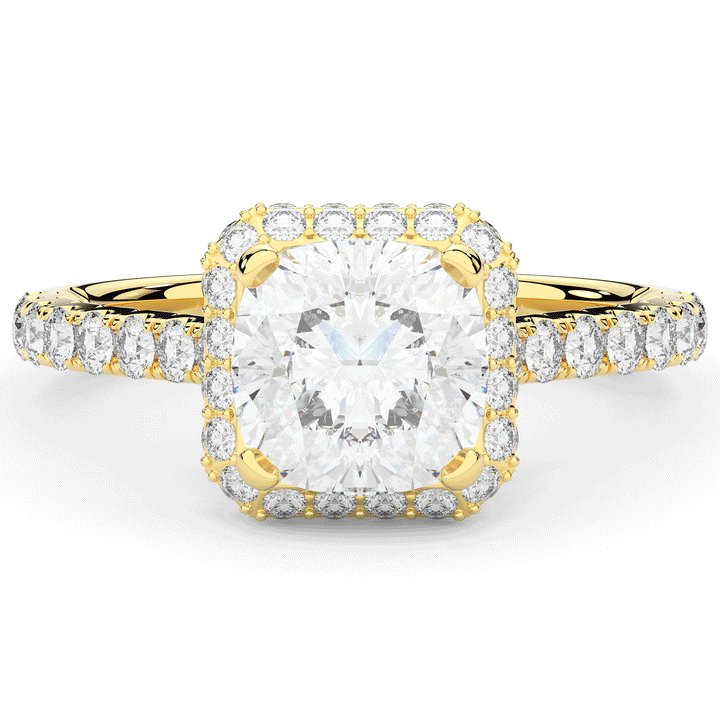2.75CT.TW CUSHION LAB DIAMOND HALO ENGAGEMENT RING - Nazarelle