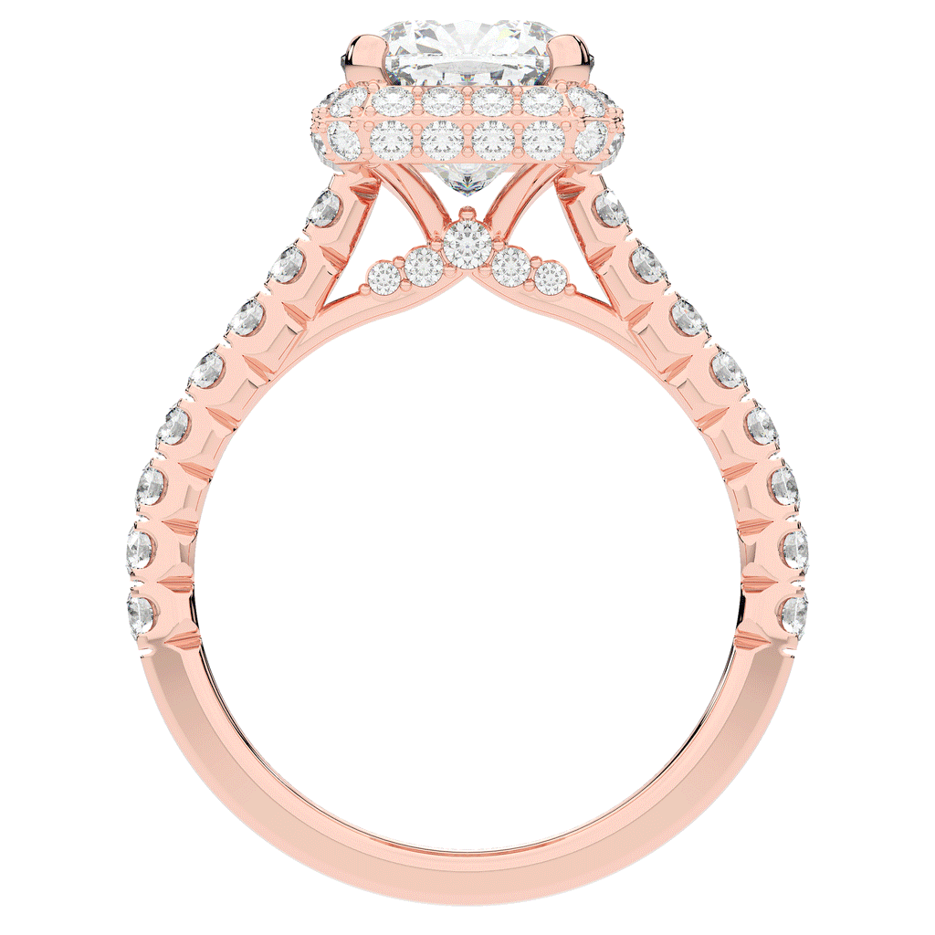 2.75CT.TW CUSHION LAB DIAMOND HALO ENGAGEMENT RING - Nazarelle