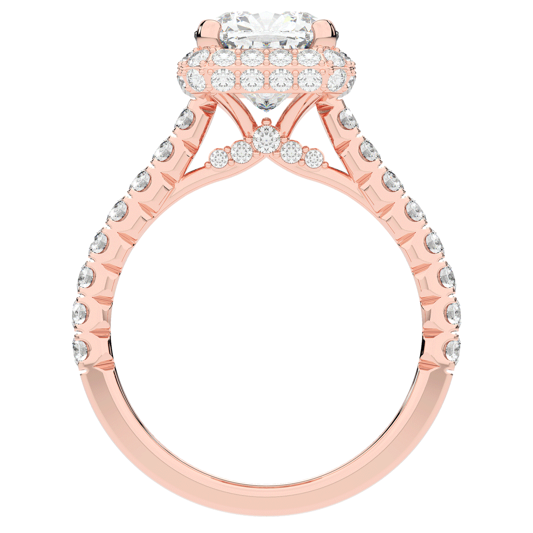 2.75CT.TW CUSHION LAB DIAMOND HALO ENGAGEMENT RING - Nazarelle
