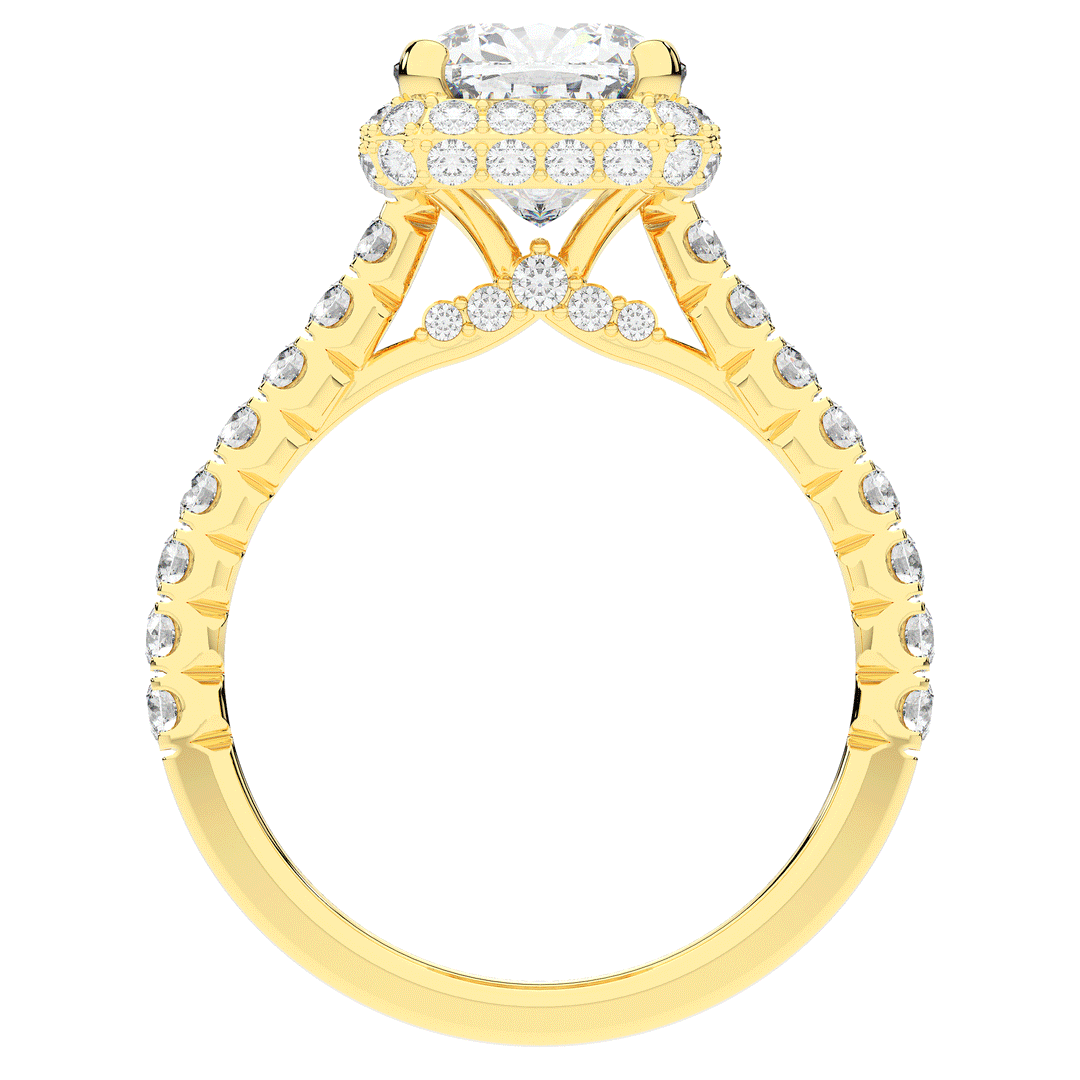 2.75CT.TW CUSHION LAB DIAMOND HALO ENGAGEMENT RING - Nazarelle