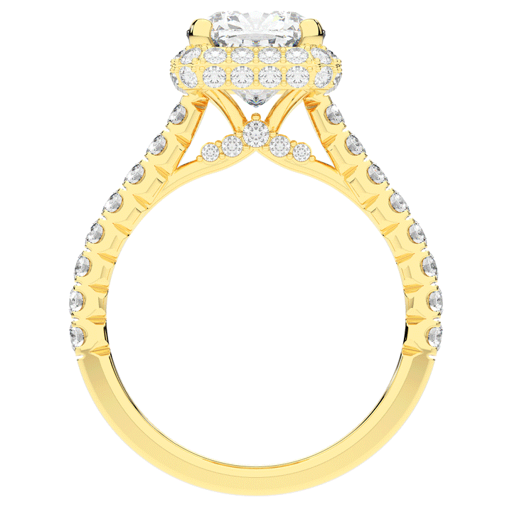 2.75CT.TW CUSHION LAB DIAMOND HALO ENGAGEMENT RING - Nazarelle