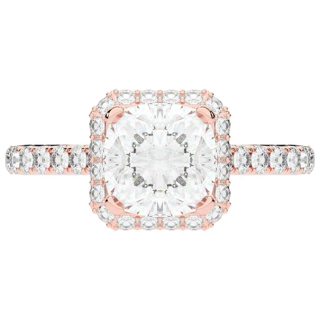 2.75CT.TW CUSHION LAB DIAMOND HALO ENGAGEMENT RING - Nazarelle