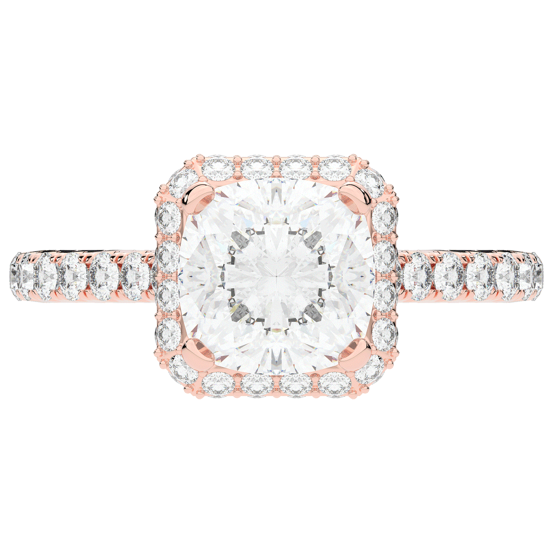 2.75CT.TW CUSHION LAB DIAMOND HALO ENGAGEMENT RING - Nazarelle