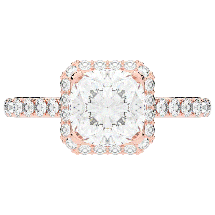 2.75CT.TW CUSHION LAB DIAMOND HALO ENGAGEMENT RING - Nazarelle