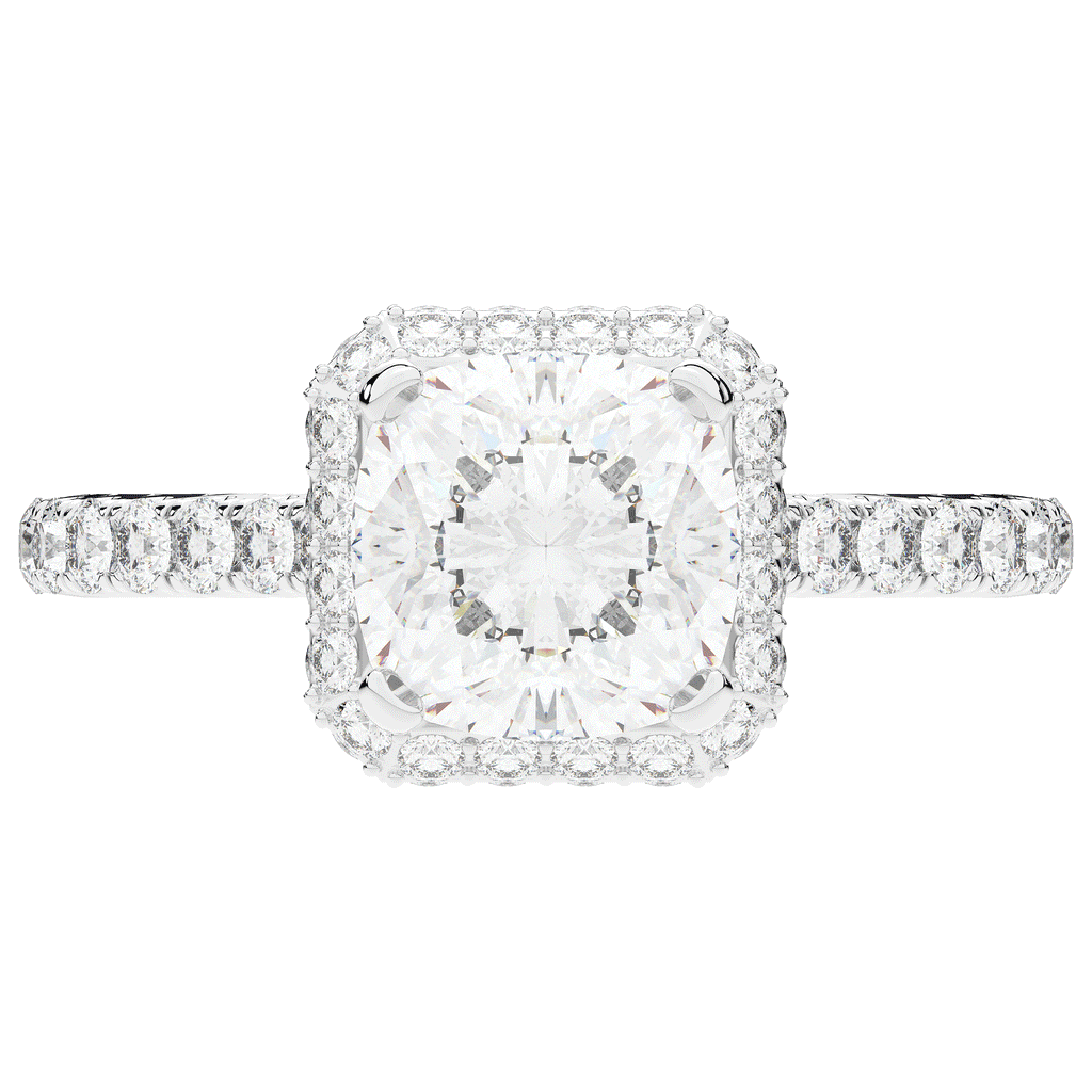 2.75CT.TW CUSHION LAB DIAMOND HALO ENGAGEMENT RING - Nazarelle