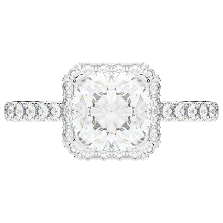 2.75CT.TW CUSHION LAB DIAMOND HALO ENGAGEMENT RING - Nazarelle