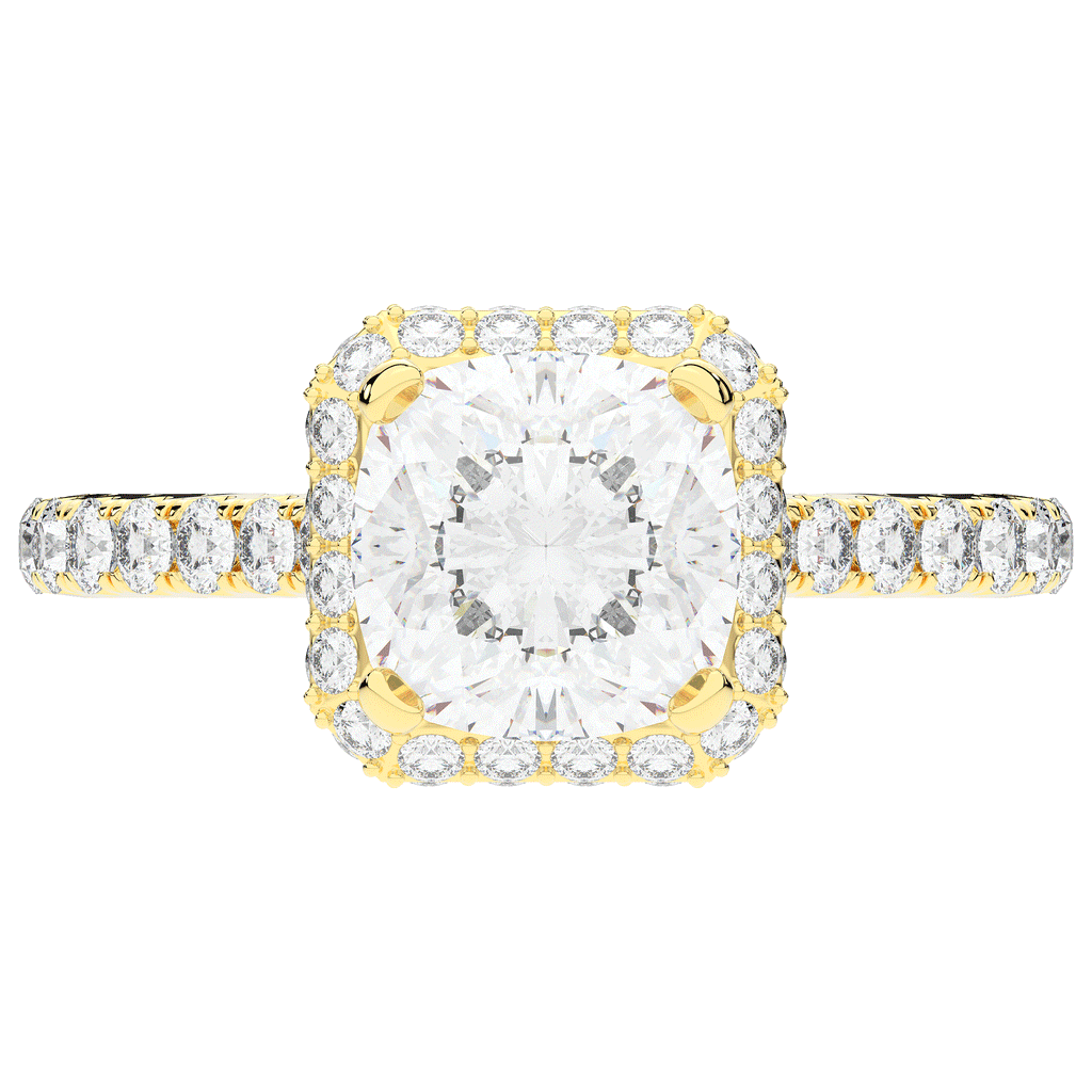 2.75CT.TW CUSHION LAB DIAMOND HALO ENGAGEMENT RING - Nazarelle
