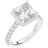 3.90CT.TW PRINCESS LAB DIAMOND HALO ENGAGEMENT RING - Nazarelle