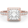 3.90CT.TW PRINCESS LAB DIAMOND HALO ENGAGEMENT RING - Nazarelle