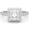 3.90CT.TW PRINCESS LAB DIAMOND HALO ENGAGEMENT RING - Nazarelle