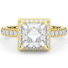 3.90CT.TW PRINCESS LAB DIAMOND HALO ENGAGEMENT RING - Nazarelle
