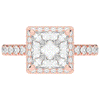 3.90CT.TW PRINCESS LAB DIAMOND HALO ENGAGEMENT RING - Nazarelle