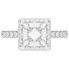 3.90CT.TW PRINCESS LAB DIAMOND HALO ENGAGEMENT RING - Nazarelle