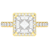3.90CT.TW PRINCESS LAB DIAMOND HALO ENGAGEMENT RING - Nazarelle