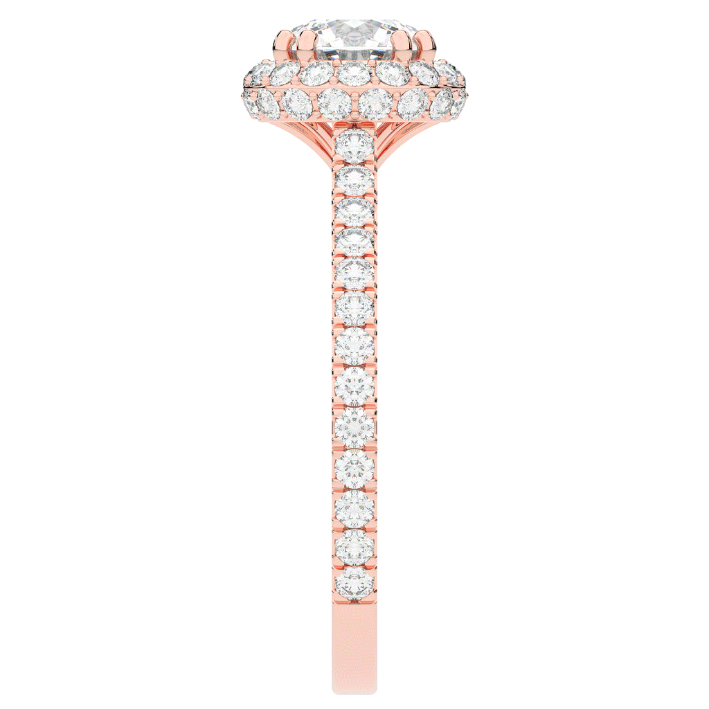 1.90CT.TW ROUND LAB DIAMOND HALO ENGAGEMENT RING - Nazarelle