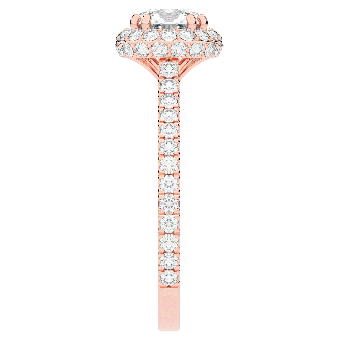 1.90CT.TW ROUND LAB DIAMOND HALO ENGAGEMENT RING - Nazarelle