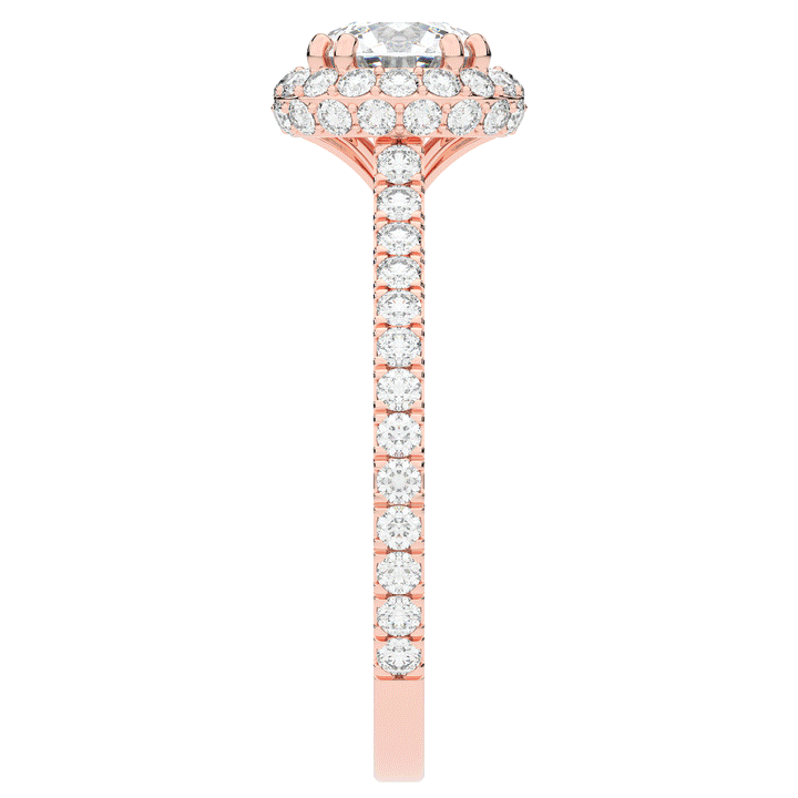 1.90CT.TW ROUND LAB DIAMOND HALO ENGAGEMENT RING - Nazarelle