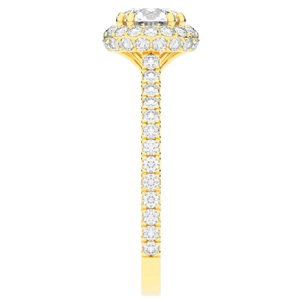 1.90CT.TW ROUND LAB DIAMOND HALO ENGAGEMENT RING - Nazarelle