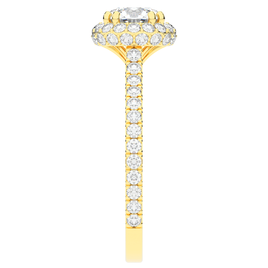 1.90CT.TW ROUND LAB DIAMOND HALO ENGAGEMENT RING - Nazarelle