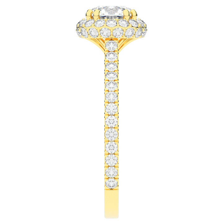1.90CT.TW ROUND LAB DIAMOND HALO ENGAGEMENT RING - Nazarelle